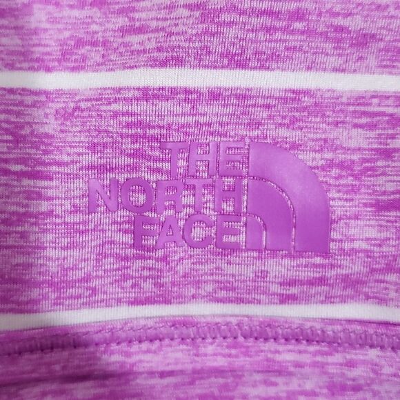 the North Face medium purple and white striped athletic short sleeve - Picture 5 of 8